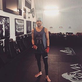Lee working out