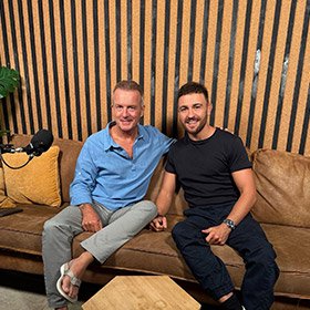 Lee with his father and fellow hypnotherapist, Glenn